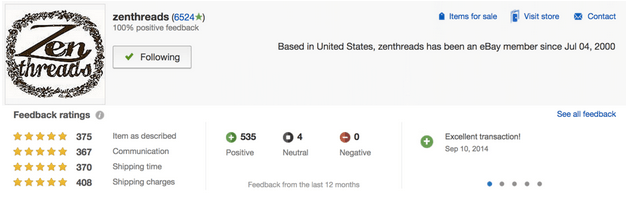 eBay Feedback Zen Threads Example
