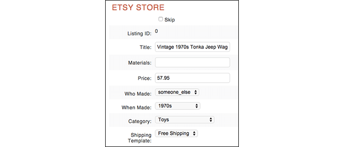 SureDone Listing an item on Etsy